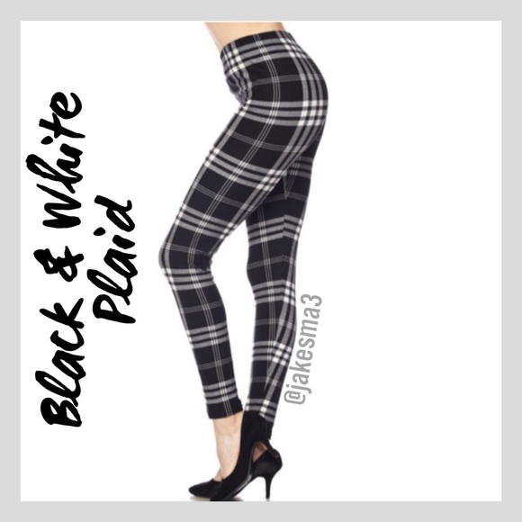 New Mix Pants - 🔲вlαck & whítє plαíd lєggíngѕ🔲
